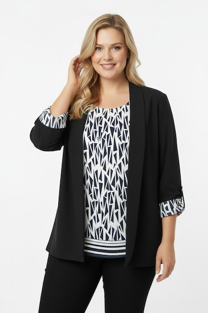 Büyük Beden Bluzlu Ceket 