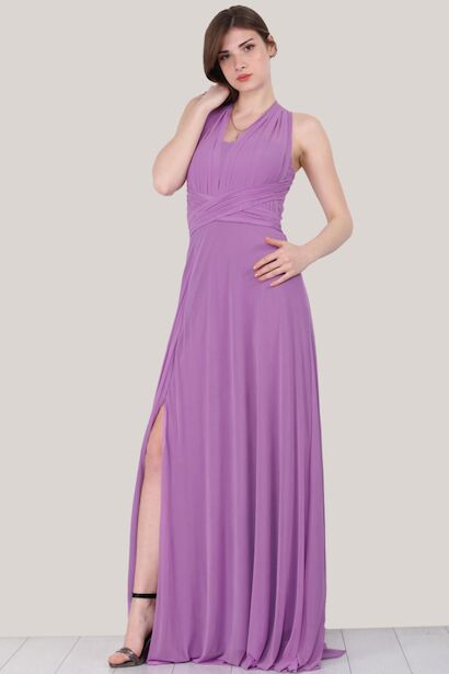 Kadın Boyundan Bağlama Uzun Abiye 