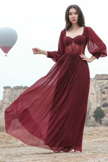 Kadın Simli Uzun Abiye 