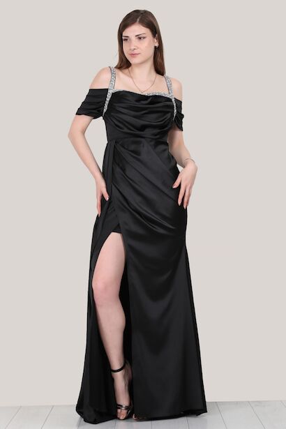 Kadın Uzun Saten Abiye 