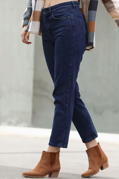 Kadın Mom Jeans Pantolon 