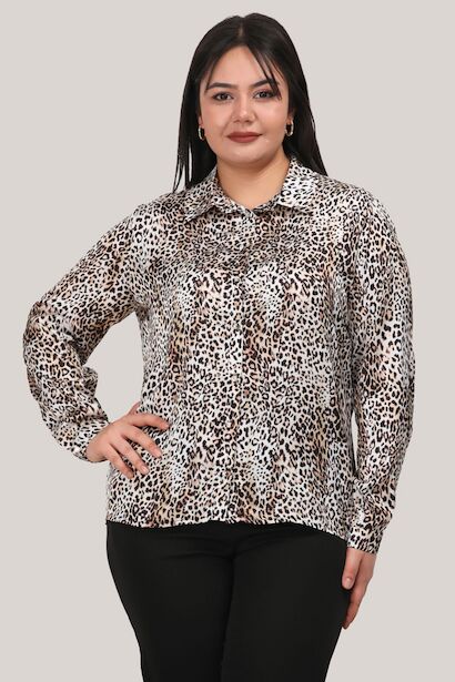 Büyük Beden Saten Gömlek 