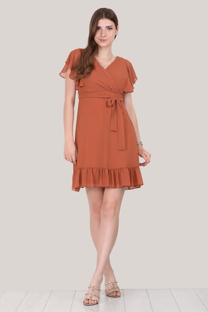 Kadın Kısa Şifon Elbise 