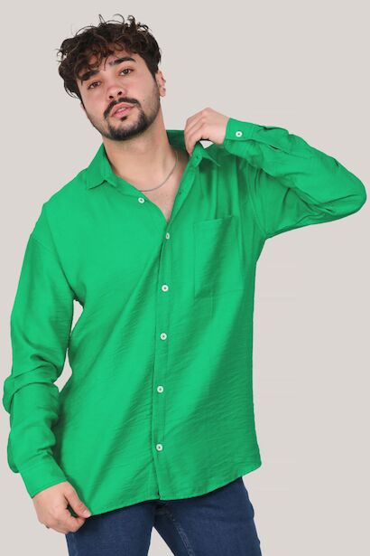 Erkek Oversize Gömlek  Yeşil