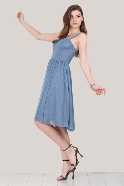 Kadın Kısa Askılı Abiye Elbise 