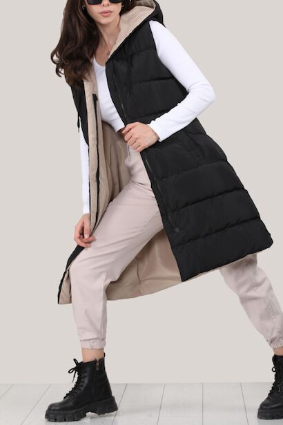 Kadın Kapşonlu Şişme Yelek 