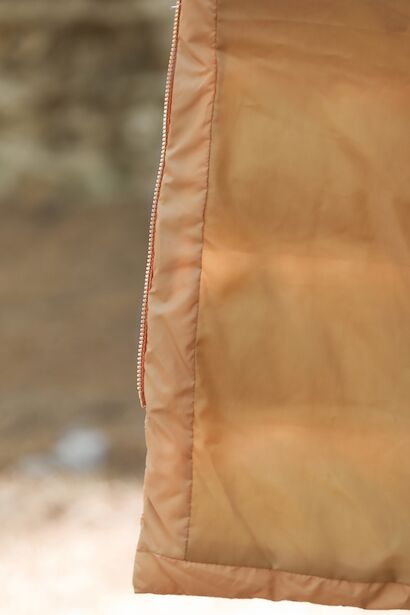 Kadın Uzun Şişme Yelek Bej 9