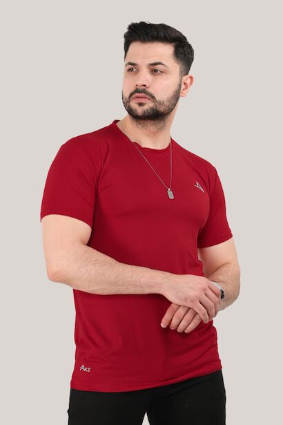Erkek Bisiklet Yaka T-shirt  Kırmızı